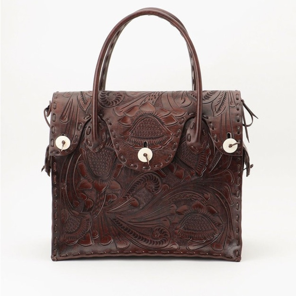 “Cowboy Birkin” Hand-Tooled Leather Bag